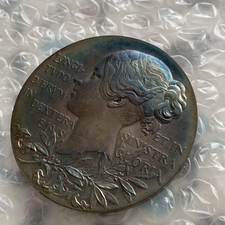 【究極のトーン】 1897年 ヴィクトリア女王 ダイヤモンドジュビリー 銀 アンティーク シルバーメダル ヤングヘッド Queen Victoria Silver Medal ×アンティークコイン