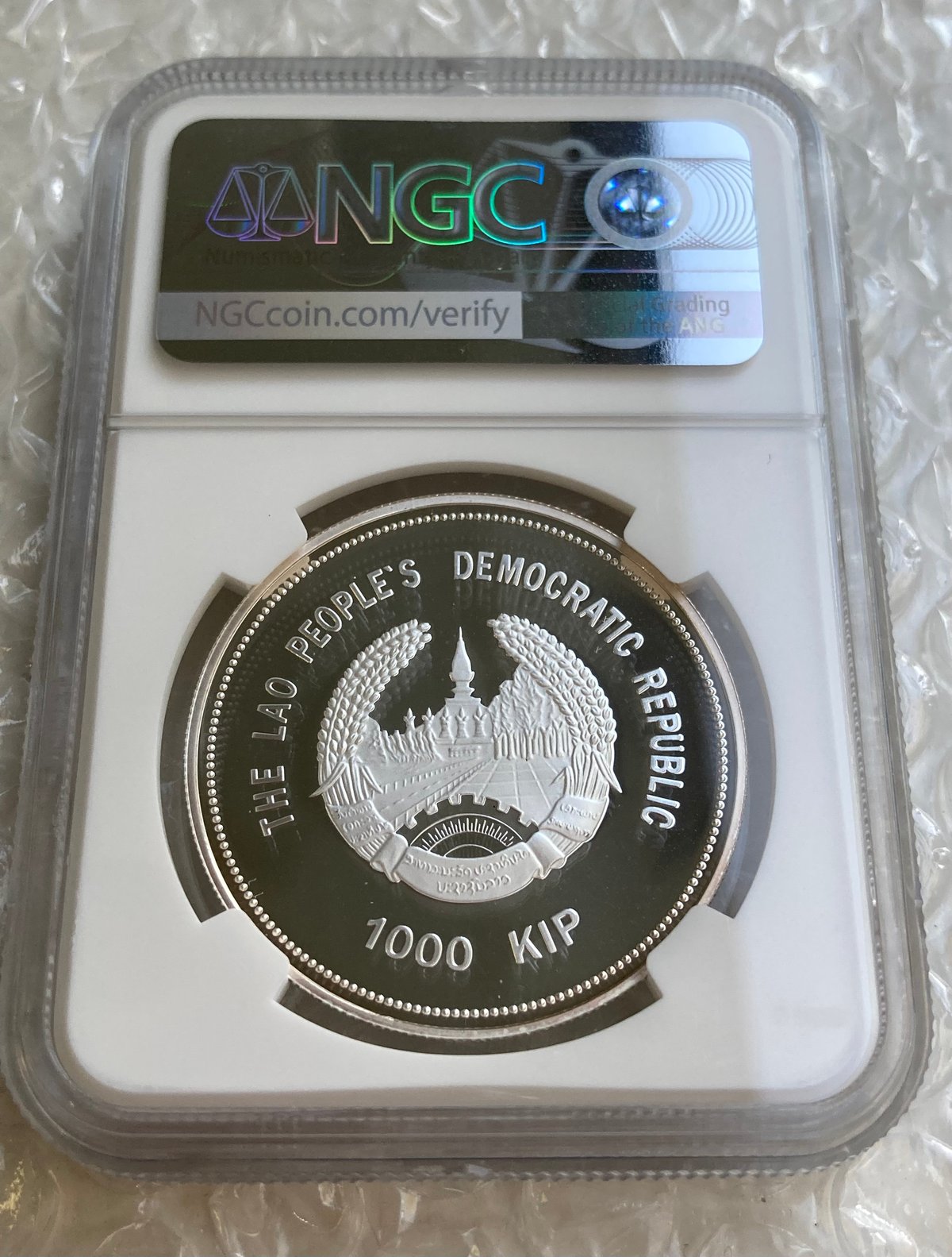 動物シリーズ NGC鑑定PF69 2014年 ラオス タイガー トラ 虎 1000キープ