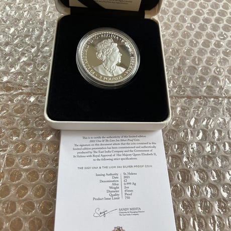 2オンス銀貨 ウナとライオン 2021 イギリス領セントヘレナ造幣局 2ポンド シルバー プルーフコイン Una Lion 2oz