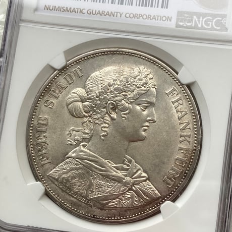 NGC鑑定MS61 ドイツ フランクフルト フランコニア 1861年 2ターラー銀貨 シルバー アンティークコイン ターレル taler thaler 2T Frankfurt
