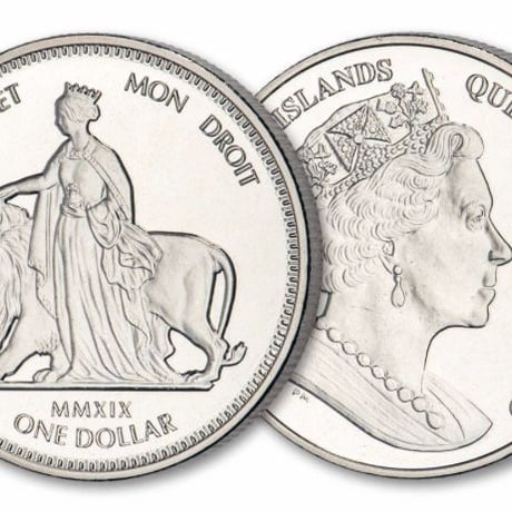 ウナとライオン コイン 2019 イギリス領 ヴァージン諸島 ニッケル 硬貨 英国 BVI nickel