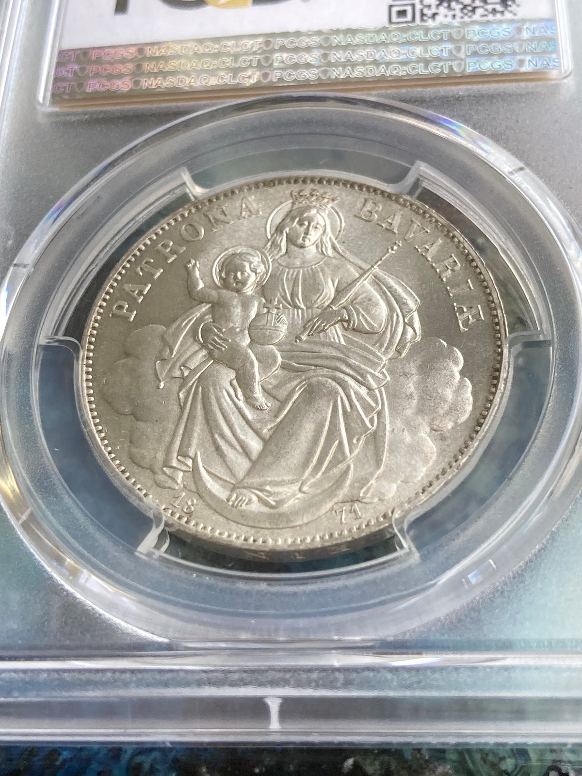 PCGS鑑定MS65】1871年ドイツ ババリア マドンナ ターラー銀貨