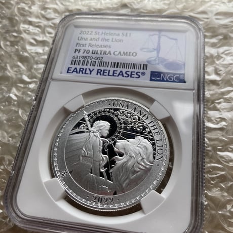 【NGC鑑定PF70FR】2022年度版 ウナとライオン セントヘレナ 1オンス銀貨 シルバープルーフコイン Una Lion 1oz