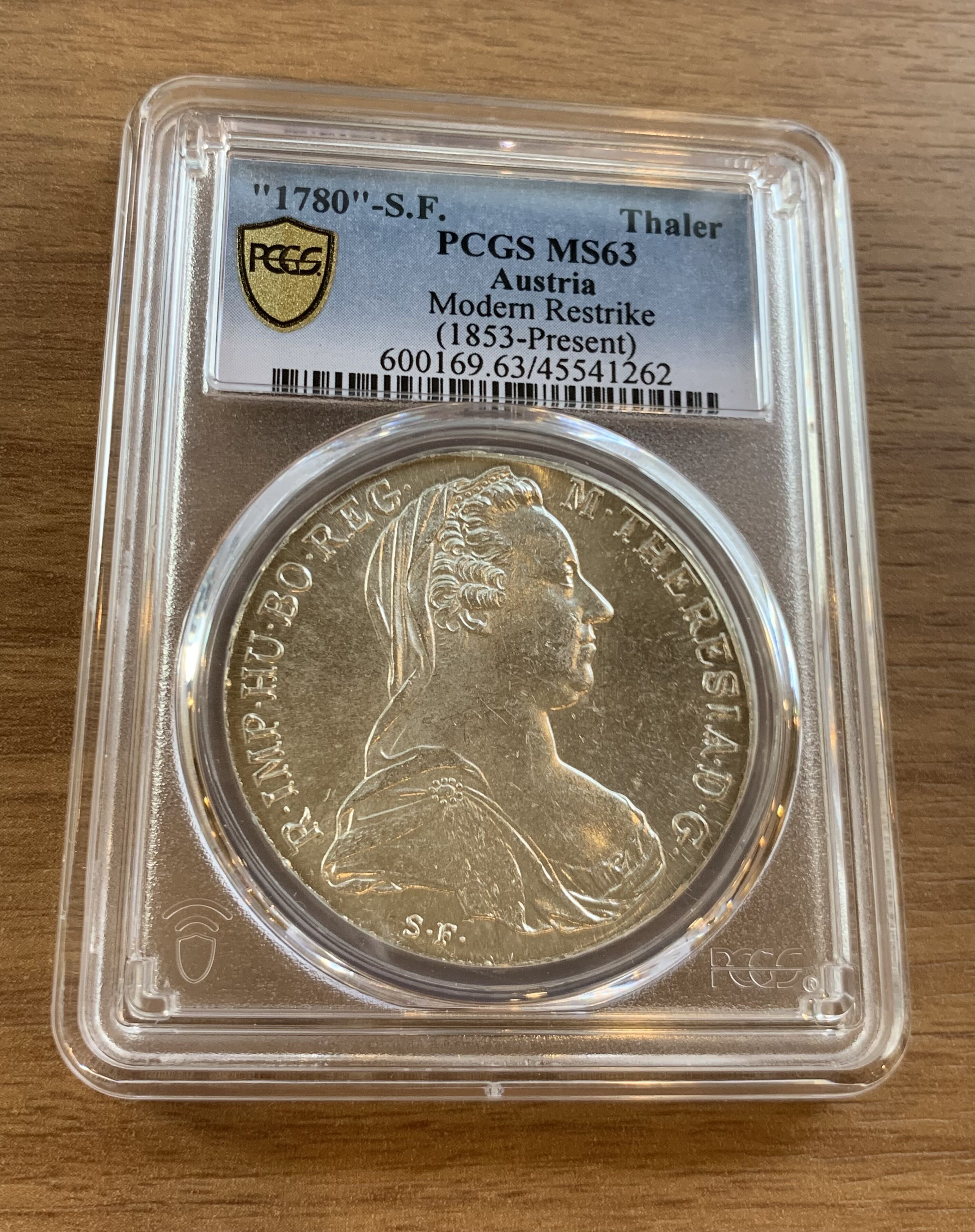 PCGS MS65 1780銘 オーストリア マリアテレジア ターラー銀貨 original