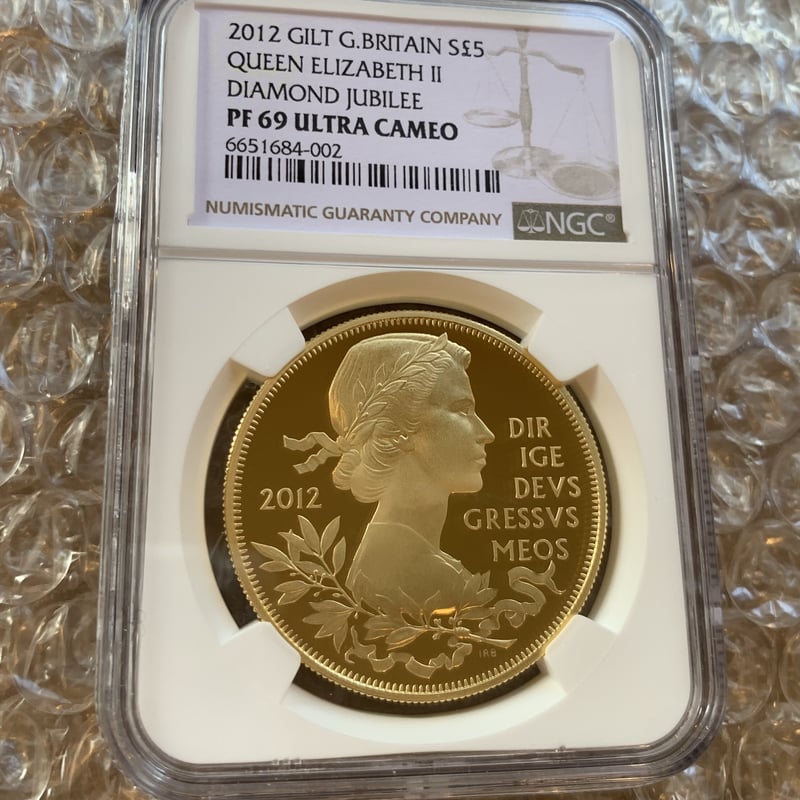 2012 ダイヤモンドジュビリー ピエフォー5ポンド銀貨 NGC PF68UC①