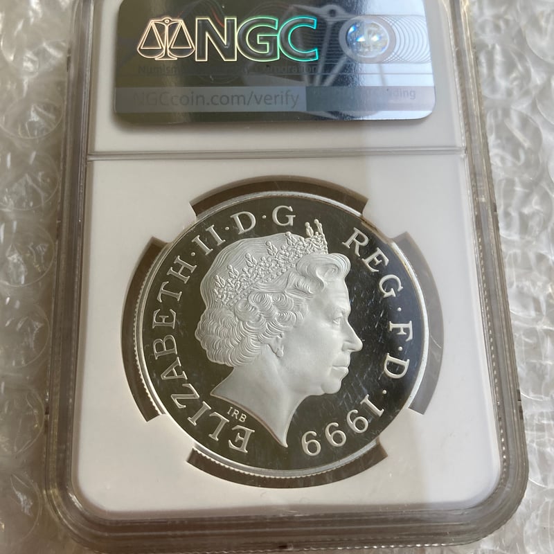 NGC鑑定PF69UC 1999年 イギリス ダイアナ妃追悼祈念 5ポンド銀貨