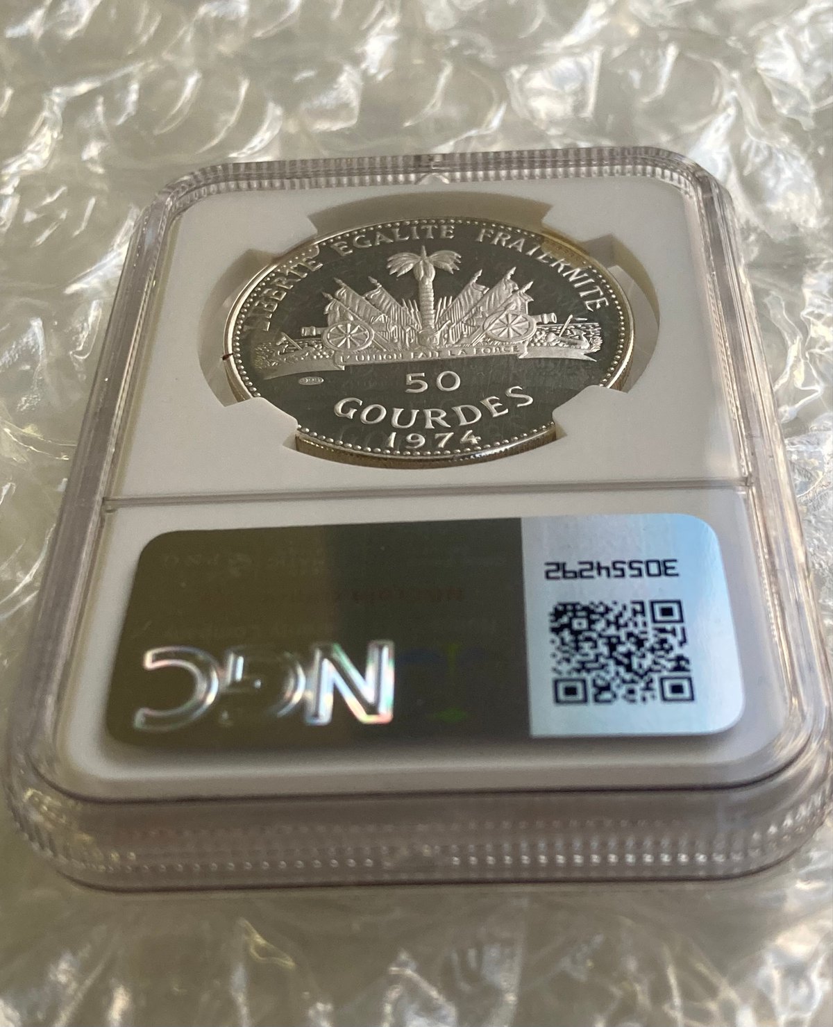 1973年 ハイチ 貝を持つ少女 マーメイド NGC鑑定PF63UC 50グールド銀貨