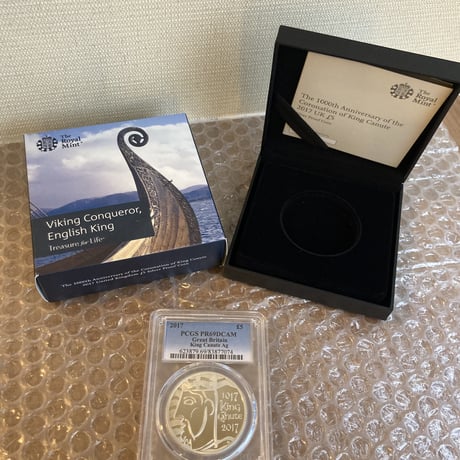 【PCGS・PR69DCAM】2017 キングクヌート 戴冠1000周年 5ポンド銀貨 シルバー プルーフコイン イギリス 英国 ロイヤルミント カヌート king canute