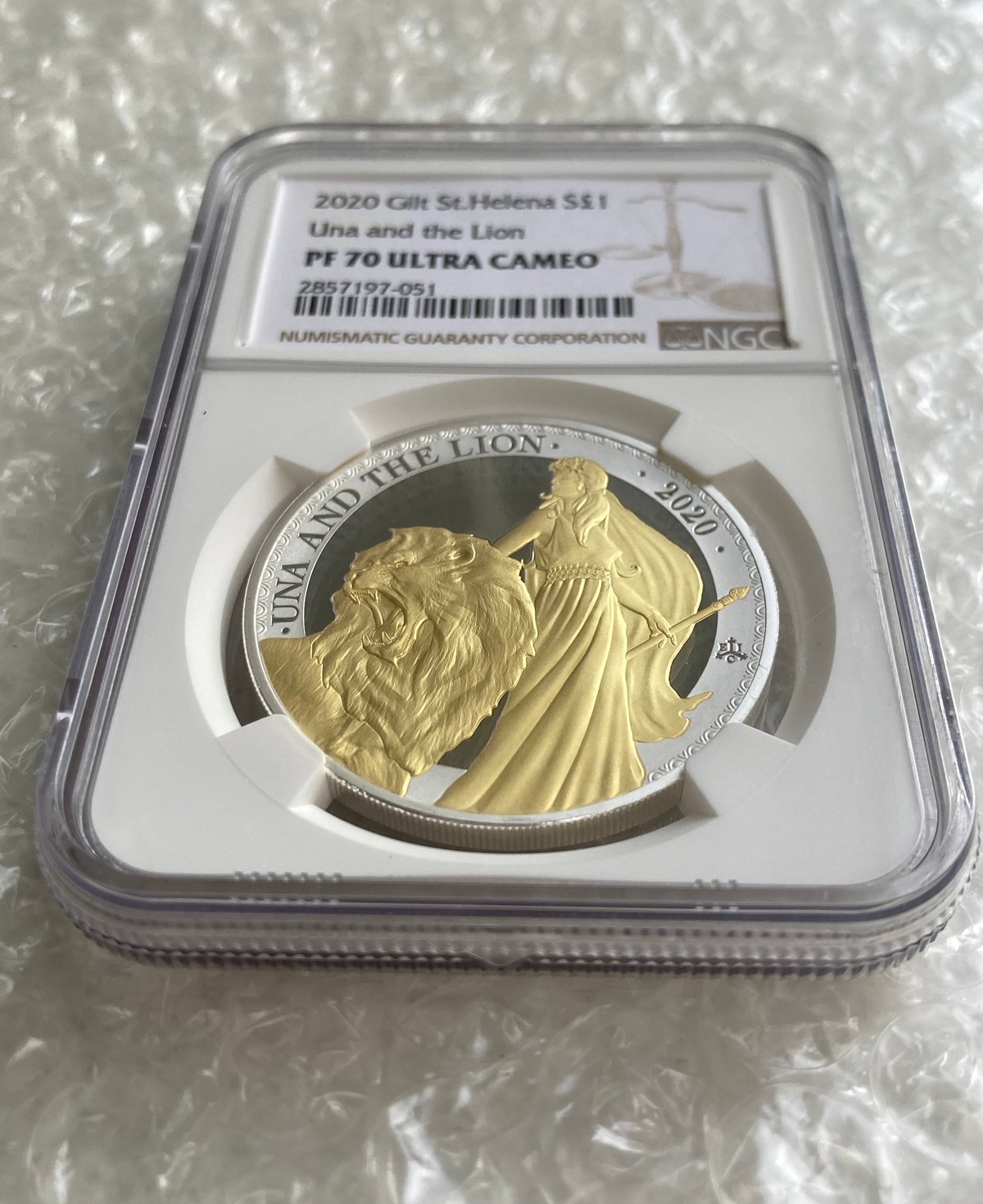 2022 セントヘレナ ウナとライオン £1 銀貨 NGC MS70FR ② hq720.jpg?sqp=-
