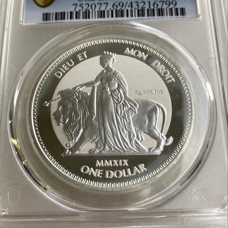 【PCGS鑑定MS69】 ウナとライオン 2019年 イギリス領 ヴァージン諸島 1オンス 1ドル銀貨 シルバーコイン リバースプルーフ 英国 BVI Una Lion 1oz