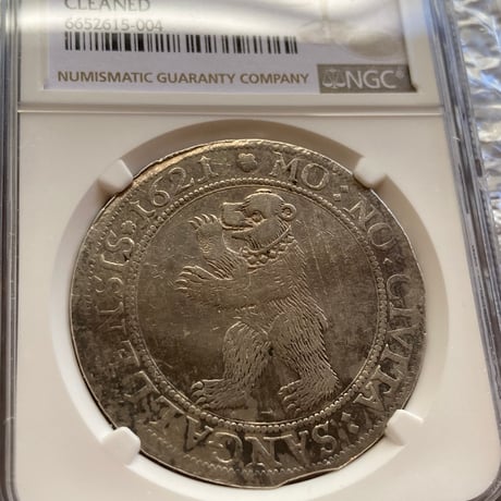 スイス 1621年 熊図 ベア 1ターラー銀貨 NGC鑑定XF Details Cleaned ターレル シルバーコイン アンティークコイン Switzerland Thaler Taler