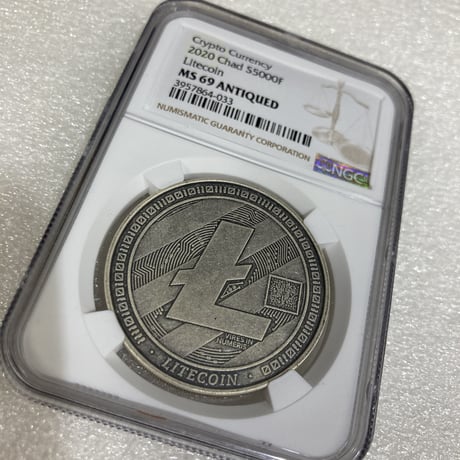 【NGC鑑定MS69】 Litecoin ライトコイン アンティーク版 チャド共和国 CFAフラン 1オンス銀貨 シルバーコイン 暗号資産 暗号通貨 仮想通貨 クリプトアセット ビットコイン