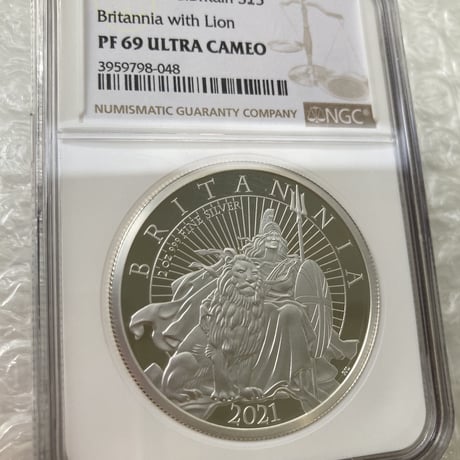 【NGC鑑定PF69】2021年ブリタニアとライオン ロイヤルミント 5ポンド 2オンス銀貨 シルバープルーフコイン 英国 イギリス Britannia Royal Mint