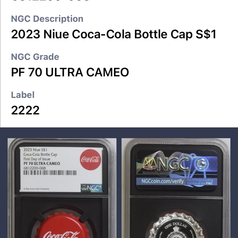 NGC鑑定PF70+FDI 発行即日鑑定 ファーストデー ニウエ国 1ドル