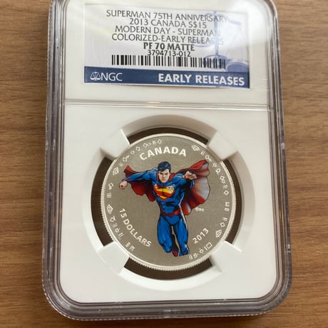 NGC鑑定PF70 カナダ 2013年 スーパーマン誕生75周年記念 15ドル銀貨 シルバー プルーフコイン SUPERMAN