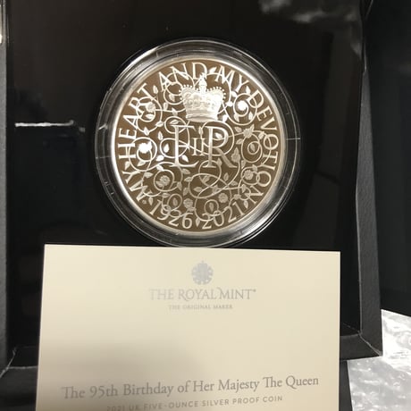 5オンス銀貨 2021年 イギリス エリザベス女王 クイーン 生誕95周年記念 プルーフシルバーコイン 95TH BIRTHDAY OF THE QUEEN