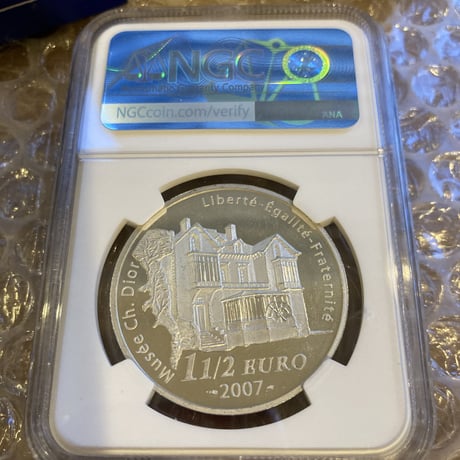 【NGC鑑定済】Dior公式 フランス造幣局 2007年 ディオール 1.5ユーロ銀貨 クリスチャンディオール プルーフコイン