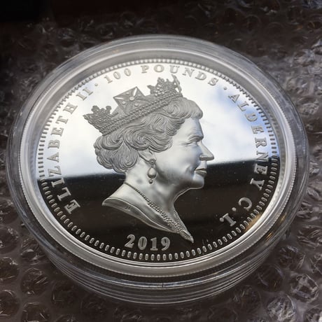 【重量1kg】ウナとライオン コイン 銀貨 100ポンド 1キログラム 2019 イギリス領オルダニー 英国 エリザベス シルバー Una Lion Alderney