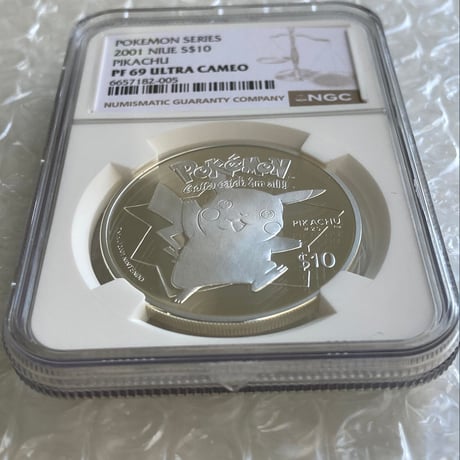 【NGC鑑定PF69】 ニウエ 2001年 ポケモン ピカチュウ 10ドル銀貨 シルバー プルーフコイン NIUE POKEMON PIKACHU ※ポケカ・トレーディングカードではない