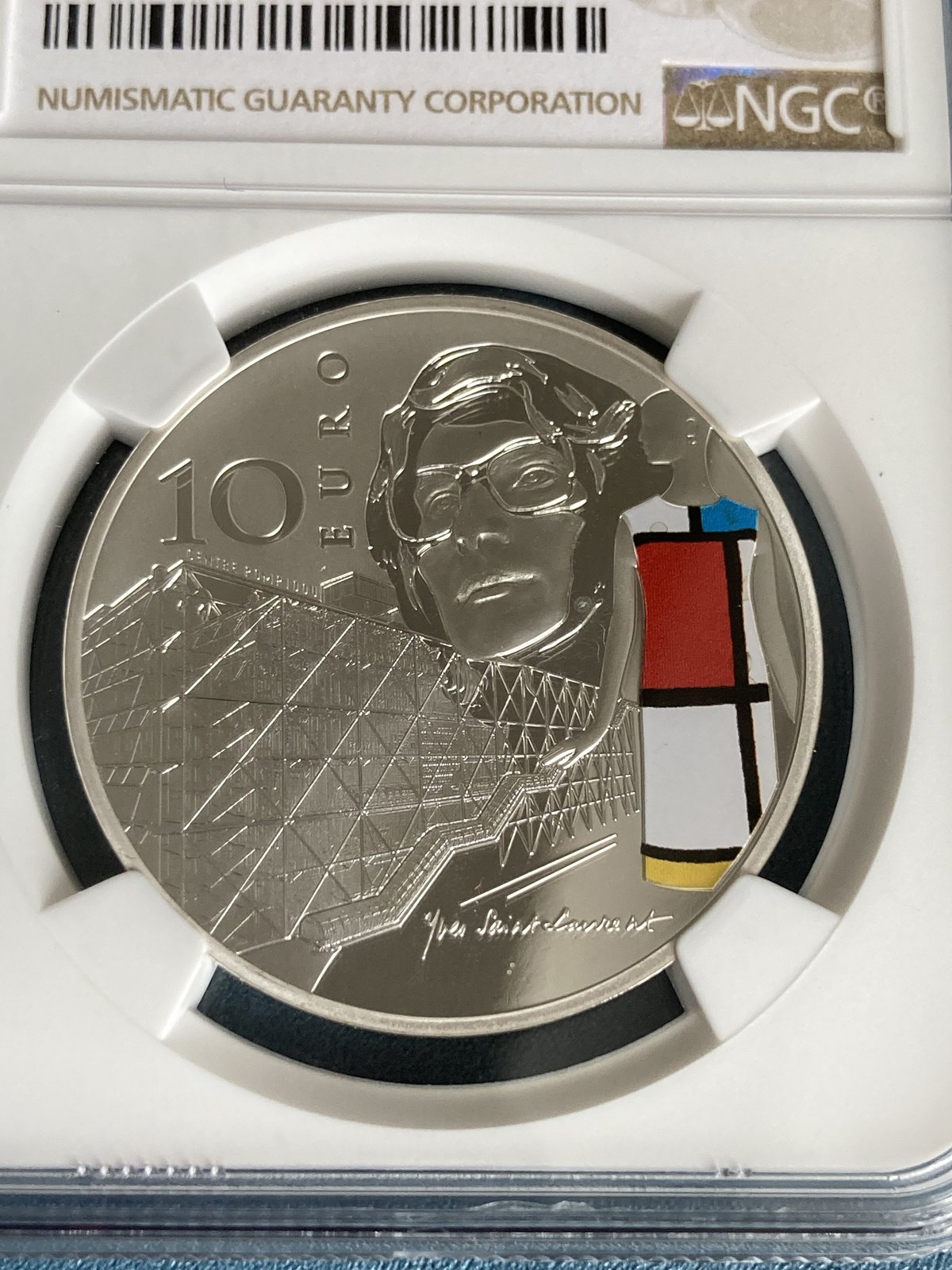 フランス 銀貨 10ユーロ 2016年 イブ サンローラン 希少 1枚 イヴ・サンローラン 生誕80周年記念銀貨 2016年 フランス造幣局