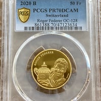 【PCGS鑑定PR70】ロジャーフェデラー 金貨 ゴールドコイン スイス連邦造幣局 50フラン プルーフコイン モダンコイン テニス ジョコビッチ 錦織圭