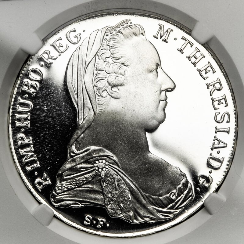 銀貨　シルバー　マリアテレジア　ターラー　銀貨　鑑定済み　オーストリア　1780コレクション