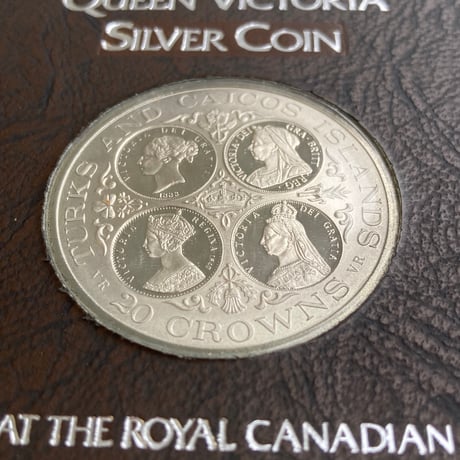 1976年 タークス・カイコス諸島 イギリス領 ヴィクトリア女王 20クラウン銀貨 シルバーコイン 裏面エリザベス女王 本
