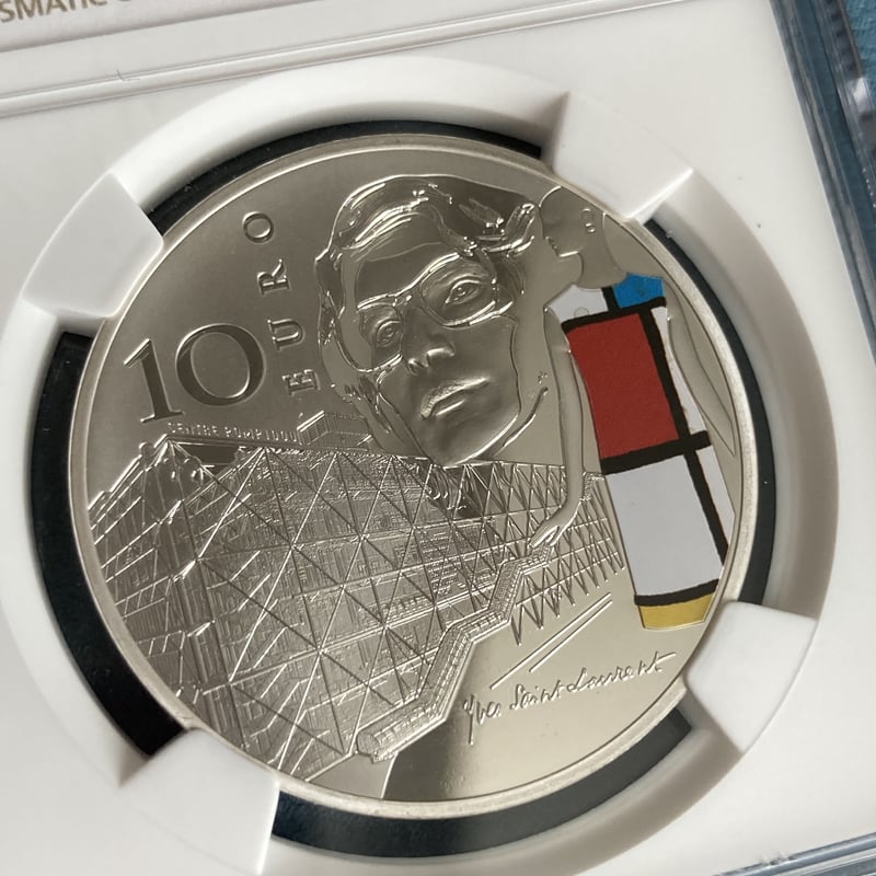 フランス 銀貨 10ユーロ 2016年 イブ サンローラン 希少 1枚 イヴ・サンローラン 生誕80周年記念銀貨 2016年 フランス造幣局