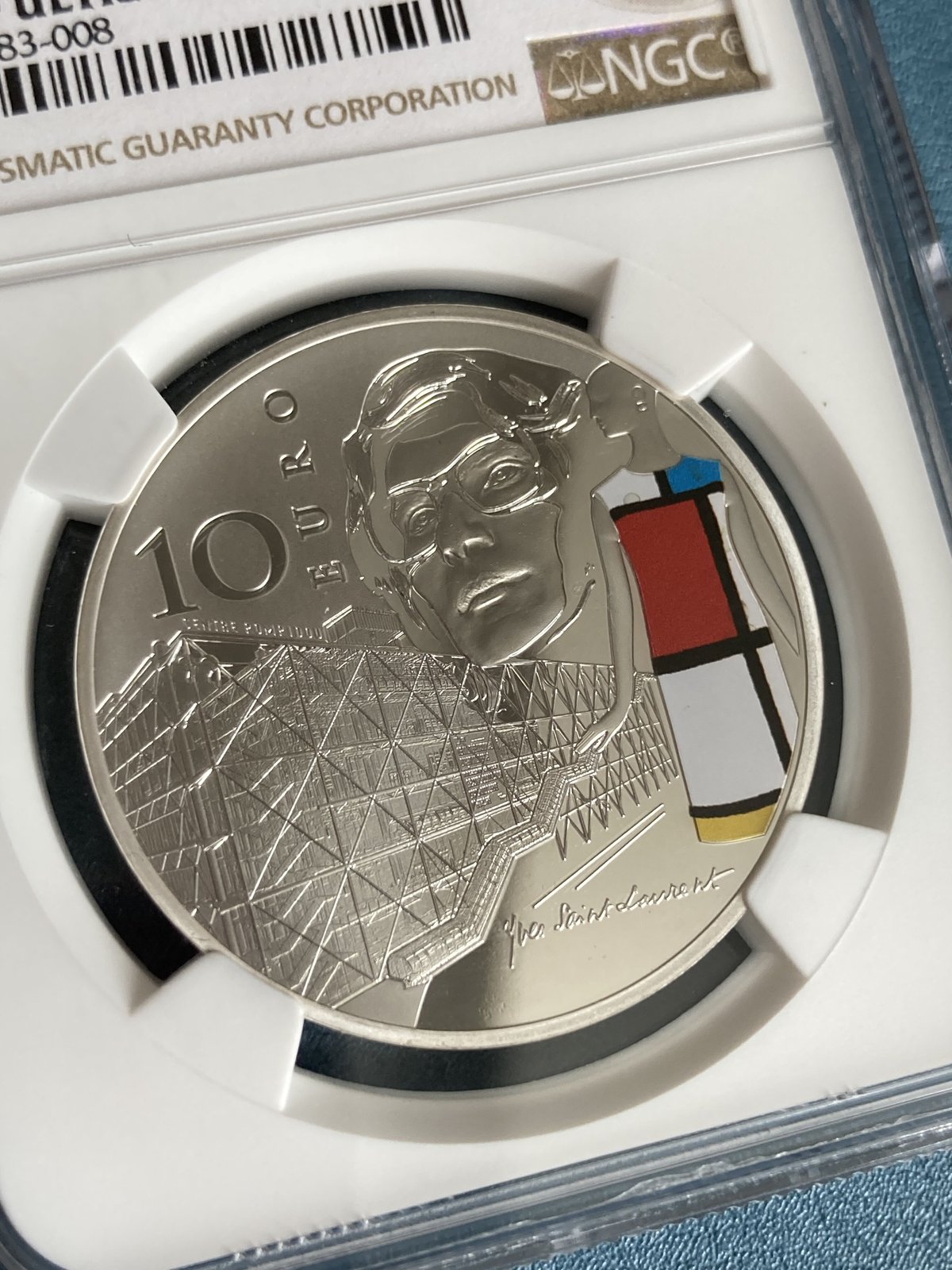 フランス 銀貨 10ユーロ 2016年 イブ サンローラン 希少 1枚 イヴ・サンローラン 生誕80周年記念銀貨 2016年 フランス造幣局