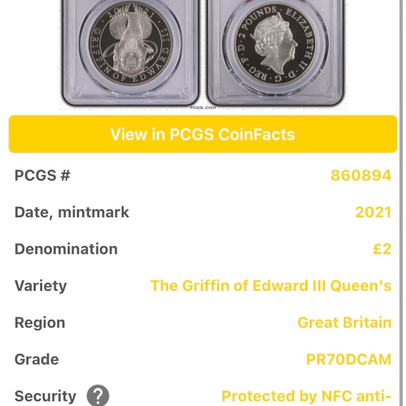 PCGS鑑定PR70】 ロイヤルミント クイーンズビースト エドワード3世の