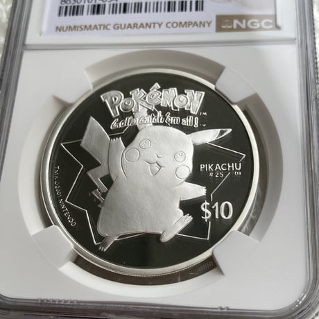 2枚の最高鑑定TopPop!! NGC鑑定PF70 ニウエ 2001年 ポケモン ピカチュウ 10ドル銀貨 シルバー プルーフコイン ※ポケカ・トレカではない