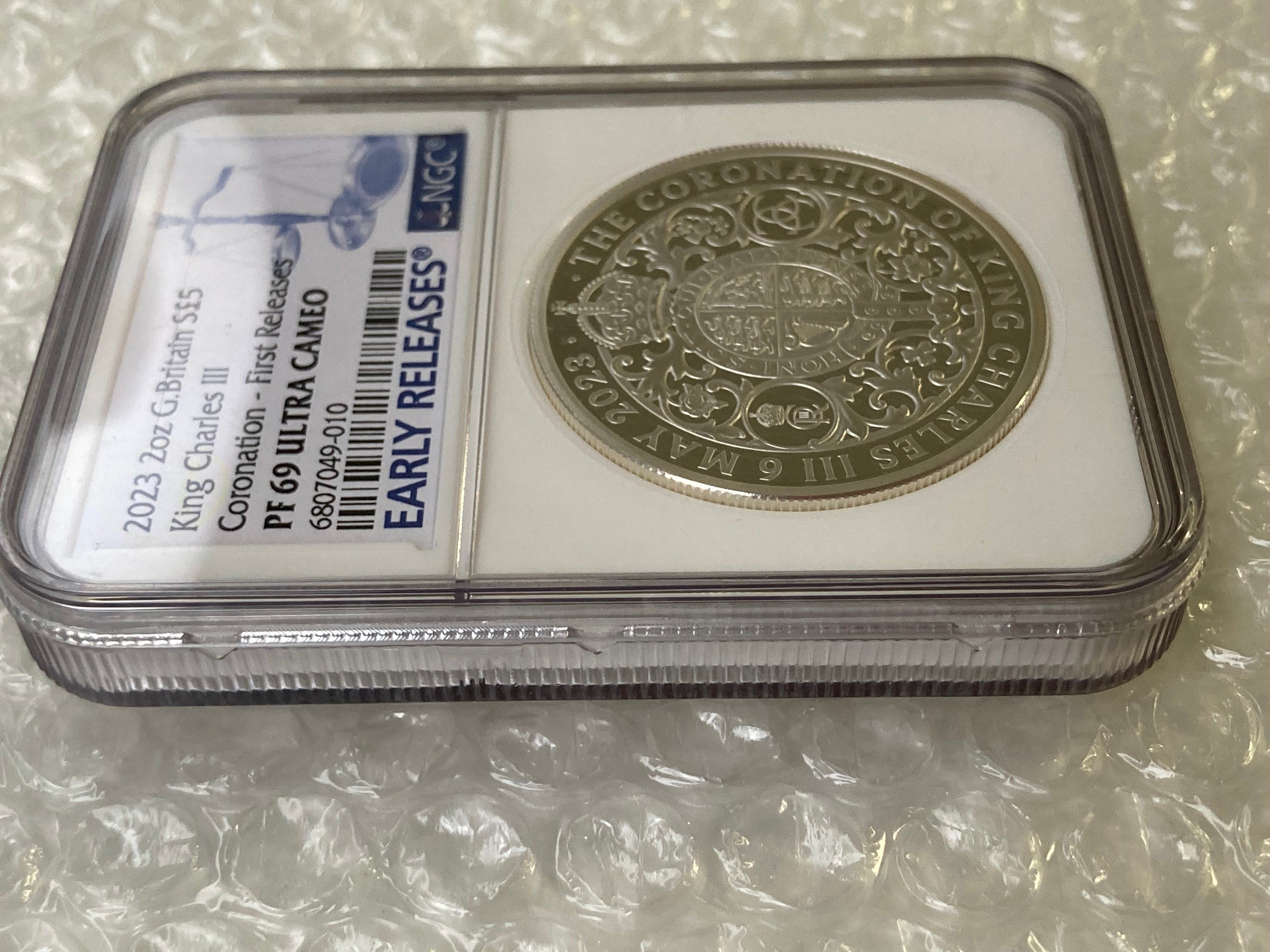 2oz・NGC鑑定PF69+FR 2023年 チャールズ3世 戴冠式記念コイン クラウン