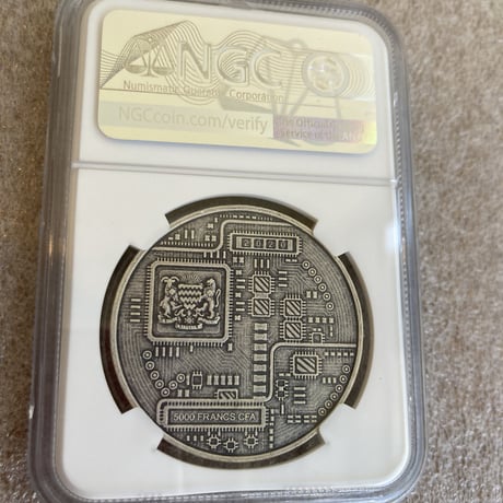 【NGC鑑定・MS69】 ビットコイン チャド共和国 CFAフラン アンティーク版 1オンス銀貨 シルバーコイン 暗号資産 暗号通貨 仮想通貨 クリプトアセット Bitcoin