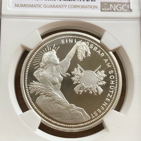1989年 スイス連邦現代射撃祭記念 ツーク州 50フラン銀貨 シルバープルーフコイン Hab-36a NGC鑑定PF67