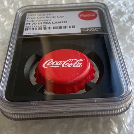 2025年度版 NGC鑑定PF70+ER ニウエ国 1ドル コカコーラ ボトルキャップ 銀貨 シルバープルーフコイン Coca-Cola コーラ