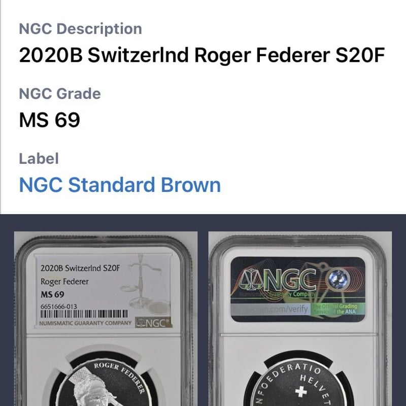 フェデラー　記念　スイスミント公式　最終放出 ☆🇨🇭フェデラー 殿堂入り候補に！四大大会20勝・ツアー103勝