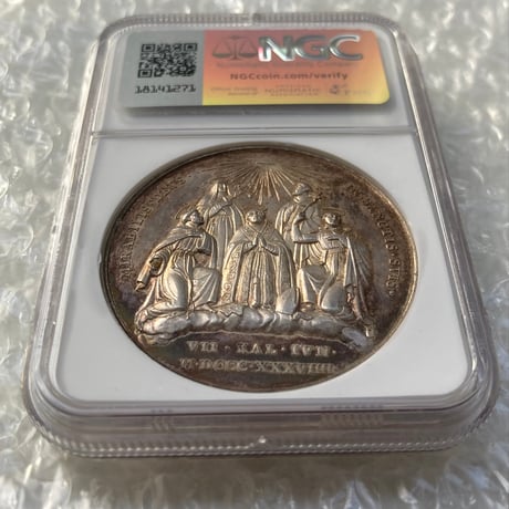 【Top Pop・最高鑑定】NGC鑑定MS61 ヴァチカン バチカン市国 1839年 グレゴリオ16世 列聖 銀メダル VATICAN AR Medal