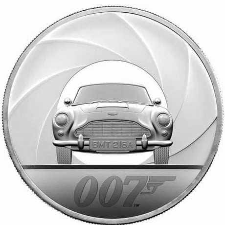 【007・５オンス銀貨】2020年 007 ジェームズ・ボンド 10ポンド銀貨  プルーフコイン シルバー 英国 イギリス ロイヤルミント James Bond Royal Mint