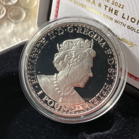 2022年 ウナとライオン Gilt･GOLD PLATE版 セントヘレナ 1オンス銀貨 金メッキ シルバー プルーフコイン Una Lion