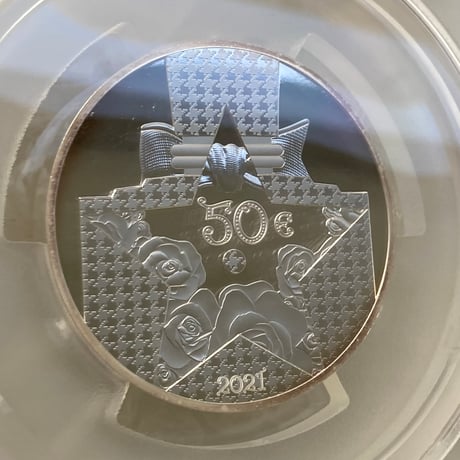 【PCGS鑑定PR69】Dior公式 ディオール 5オンス銀貨 50ユーロ シルバープルーフコイン フランス造幣局 フレンチミント ミスディオールモチーフ 香水 瓶 ボトル french mint