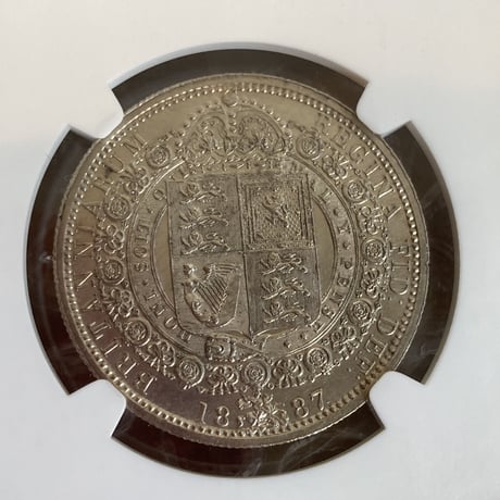 【NGC鑑定UNC】1887年 ジュビリーヘッド 1/2 ハーフクラウン銀貨 シルバー アンティークコイン イギリス 英国 ヴィクトリア ターラー ターレル