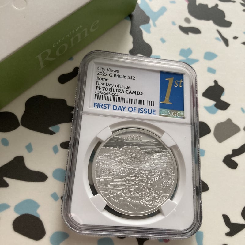 NGC70鑑定+FDI・発行即日鑑定】1オンス銀貨 都市景観 ローマ 2022年