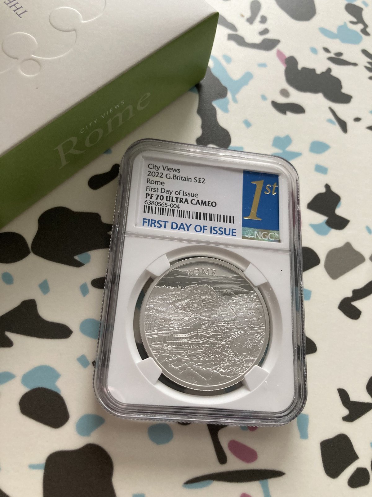 NGC70鑑定+FDI・発行即日鑑定】1オンス銀貨 都市景観 ローマ 2022年