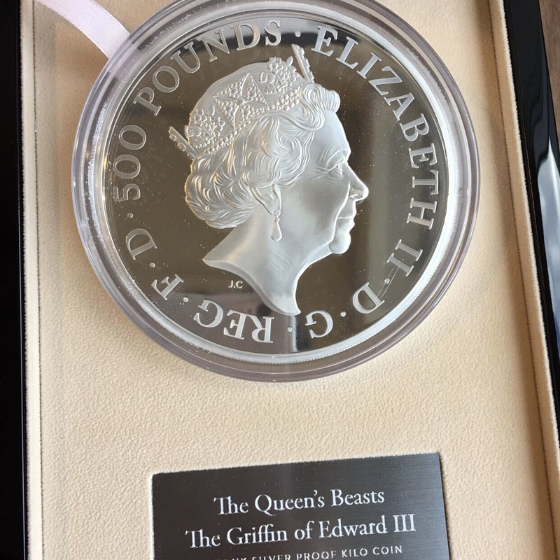 2021年 エドワード3世グリフィン 銀貨 クイーンズビースト 鑑定付 5オンス 2021年 エドワード3世グリフィン 銀貨 クイーンズビースト 鑑定付 5オンス