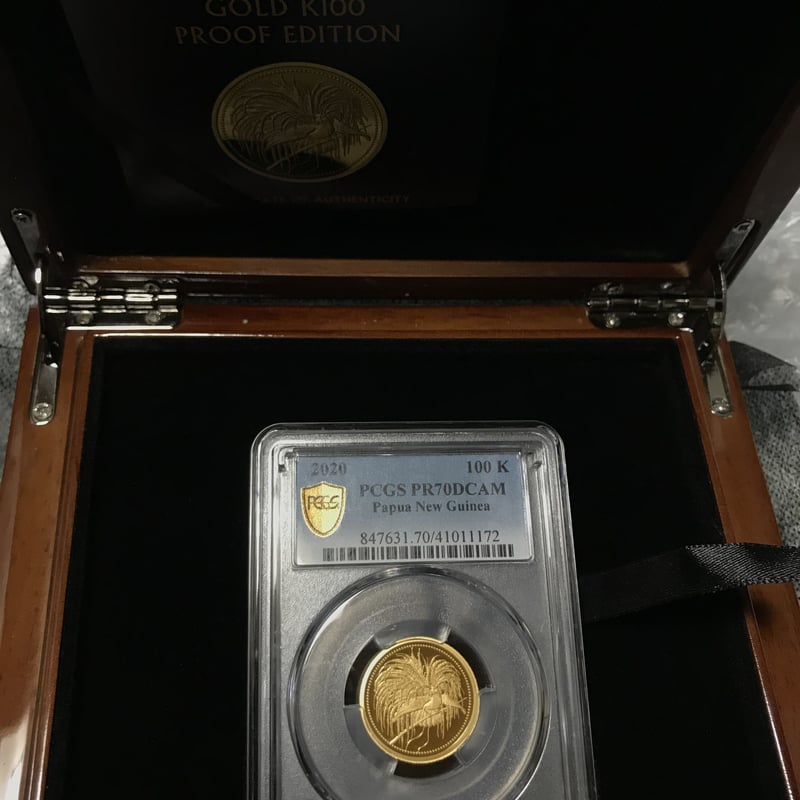 2020 パプアニューギニア 極楽鳥 100キナ 1/4オンス 金貨 プルーフ
