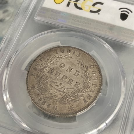 ヤングヘッド ヴィクトリア女王 PCGS鑑定MS62 スモールダイヤモンド 1840年 英領インド 1ルピー銀貨 シルバー アンティークコイン 英国 イギリス ウィリアム・ワイオン