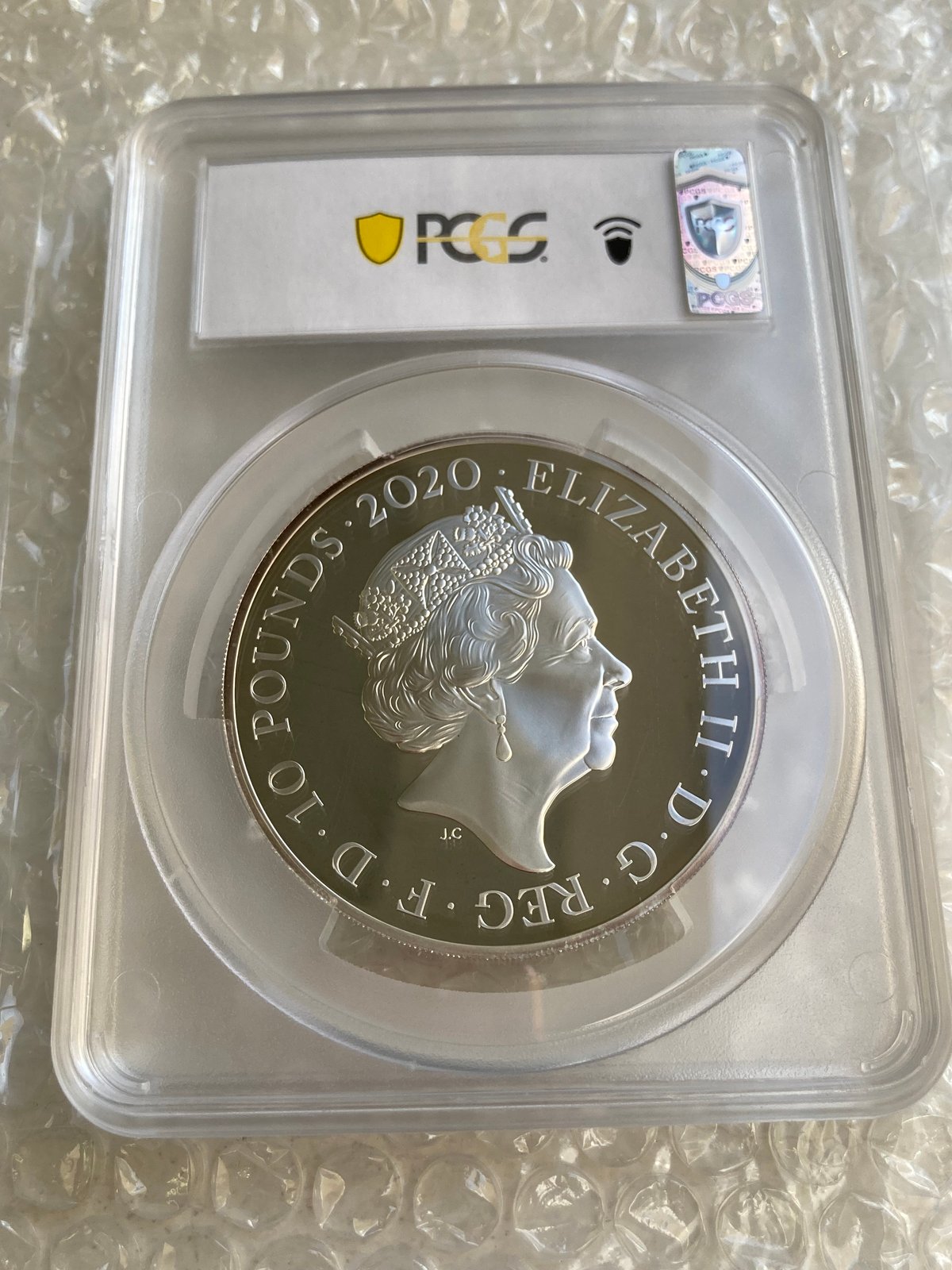 PCGS鑑定PR69 エルトンジョン 5オンス 10ポンド銀貨 シルバープルーフ