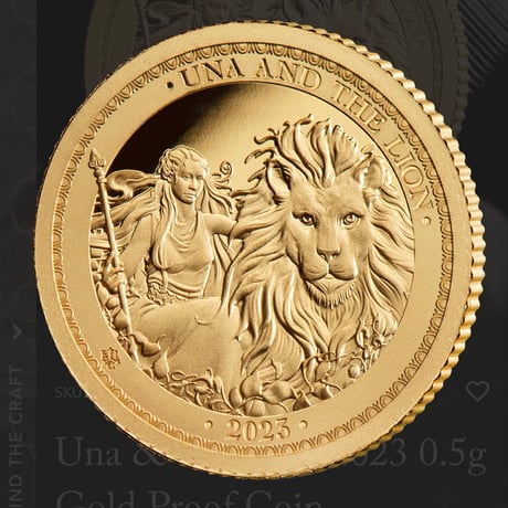 2023年度版 ウナとライオン イギリス領セントヘレナ造幣局 2ポンド金貨 ゴールド プルーフコイン Una and the Lion 1/2g gold proof coin St.Helena