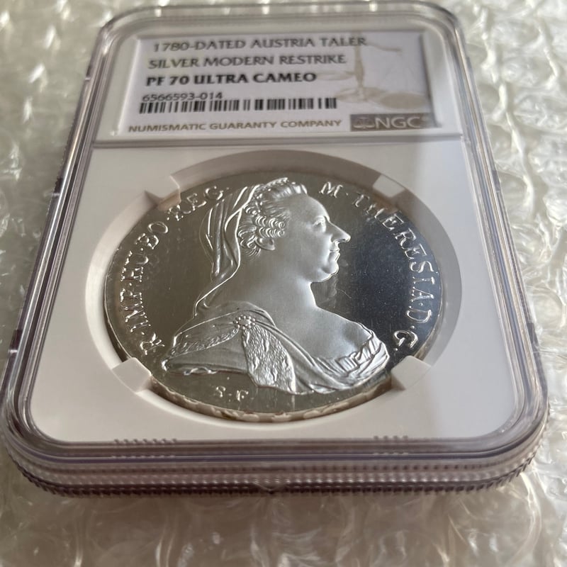 最高鑑定 【NGC鑑定PF70】 1780年 マリアテレジア ターラー銀貨