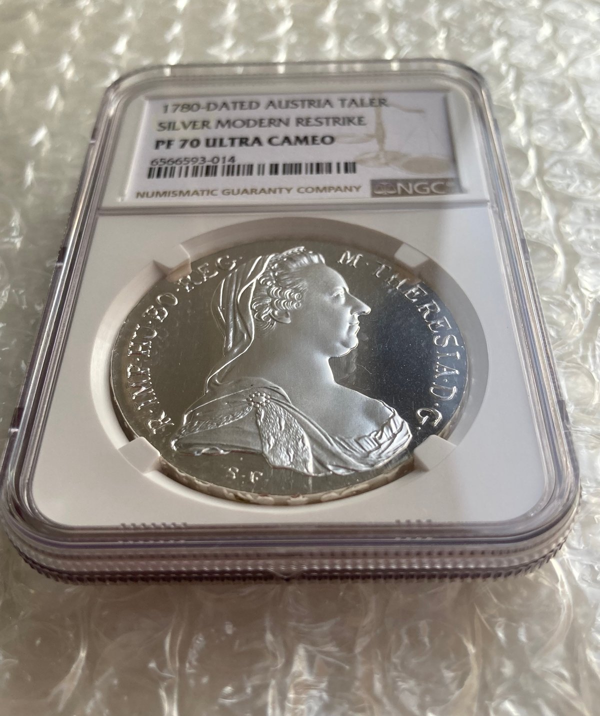 最高鑑定 【NGC鑑定PF70】 1780年 マリアテレジア ターラー銀貨